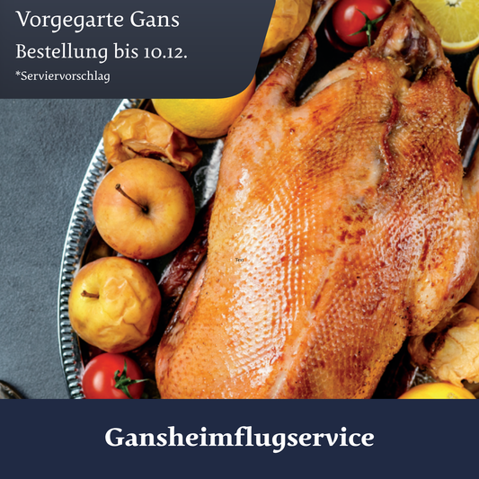 Ganze Gans – vorgebraten & kalt (4 Portionen)(inkl. Pfand)